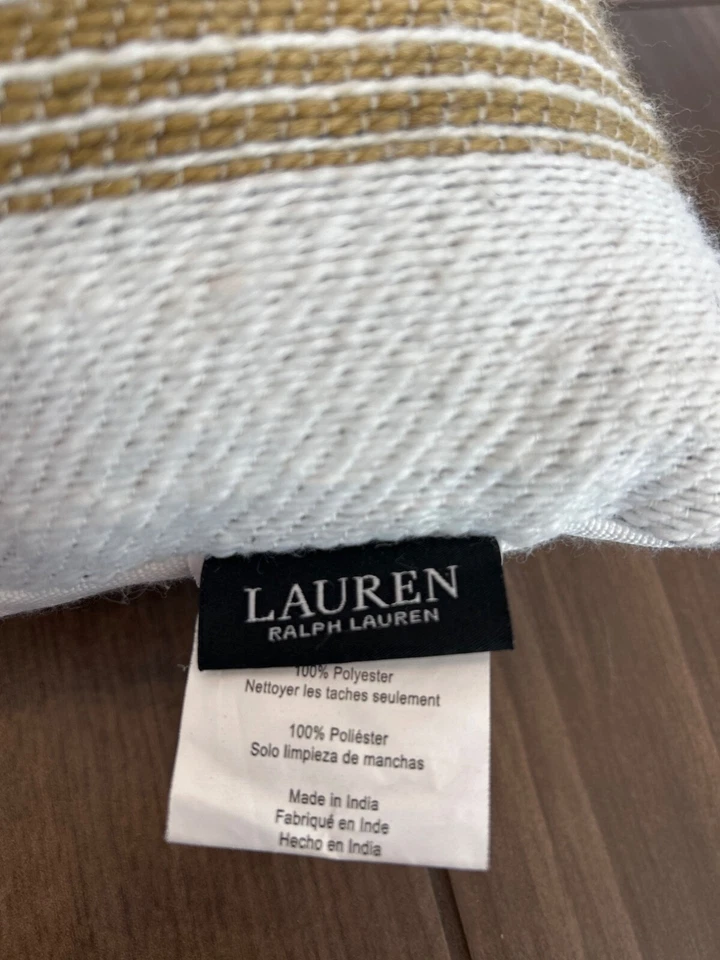 Lauren Ralph Lauren Striped Throw Pillow 19"X19" Set of 2 White Black Beige - Image 2 of 4