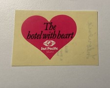 THE HOTEL WIH HEART  Hotel old luggage tag label JAKARTA Indonesia Asia