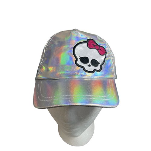 MONSTER HIGH Girls Shiny Silver Cap Logo Skull One Size (4-16) Adjustable NEW - Picture 3 of 14