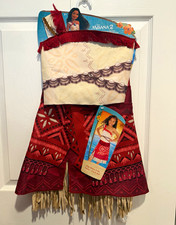 Disney Moana 2 Girls Adventure Outfit Costume Complete Outfit 4-6X Red/Beige