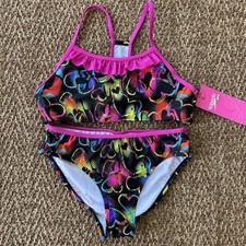 2 Piece Girls' Size 14 Heart Themed Speedo Swimsuit Retro New With Tags Swimwear