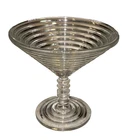 Vtg Anchor Hocking Manhattan Ribbed Art Deco Compote Martini Depression Glass