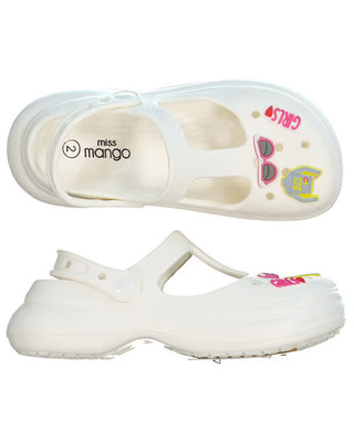 Big girls size 2 white clog  shoes  Miss Mango 215