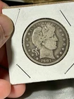 1901 Barber Half Dollar Silver Coin – VG/F Condition – 90% Silver US Coin