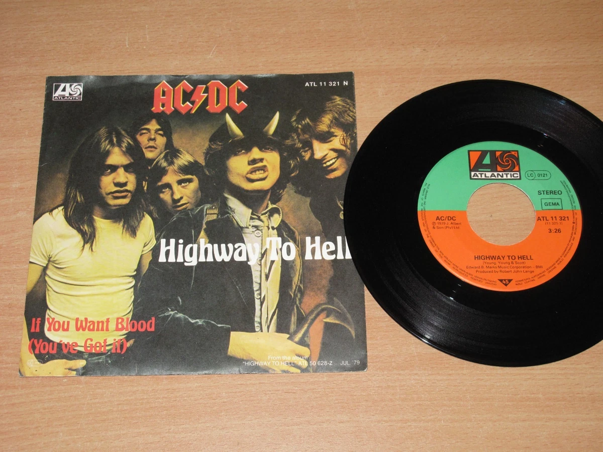 AC/DC Highway To Hell Single Vinilo 45 U/min 7" Paper Sleeve GERMAN PRESS