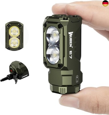 WUBEN E7 1800 Lumen Armeegrün wiederaufladbare Mini-Taschenlampe mit Magnet ? 
