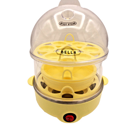 Yellow Double Cooker Rapid Boiler, Poacher Maker Make up to 14 Large Boiled Eggs