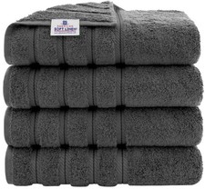 4 Piece Bath Towel Set, 600 GSM 100 Cotton Turkish sorted colors for Bathroom,