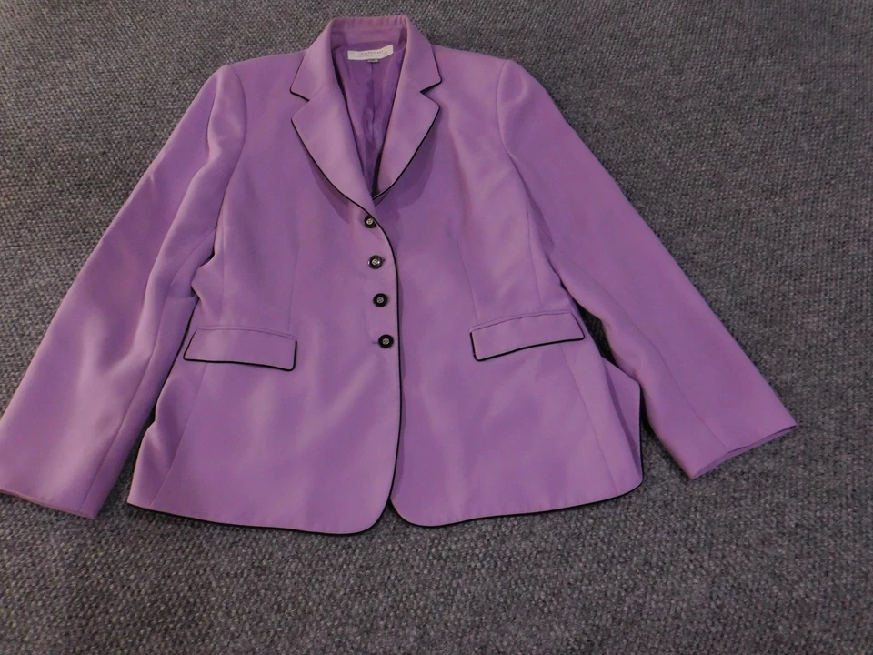 Blazer Tahari Mujer 16 Ajustado Muesca Solapa Botón Frontal Traje Chaqueta Trabajo Carrera Foto 3 de 4