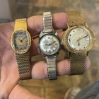 Lot of 3 Vintage Timex Electric Watch Women UNTESTED Silver And Gold Tone