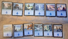MtG CCG Set of Islands Basic Lands 12 Cards Near Mint Old Retro Free Shipping