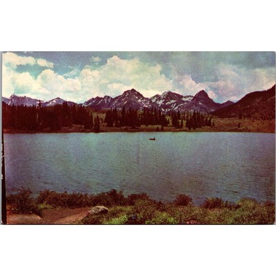 Fishing in Molas Lake Between Silverton and Durango CO Postcard PC54