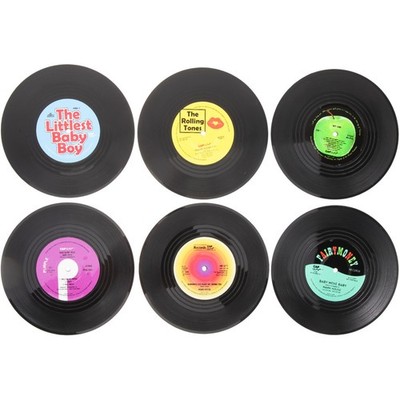  6pcs Vinyl Record Coasters Cup Matte ABS Saucer Cup Matte Runde Coasters