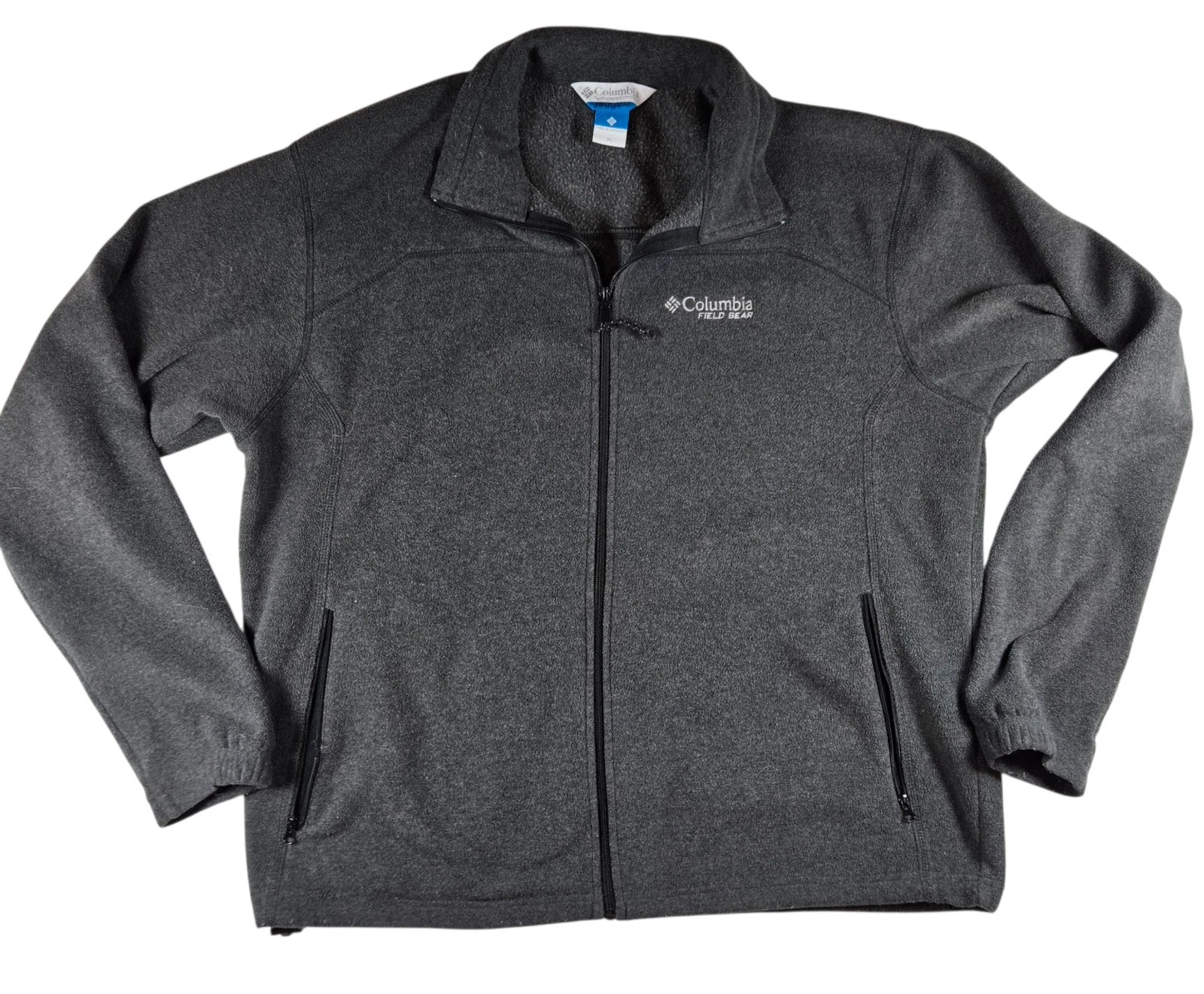 Columbia Field Gear Mens XL Gray Full Zip Fleece Jacket Outdoor Hiking