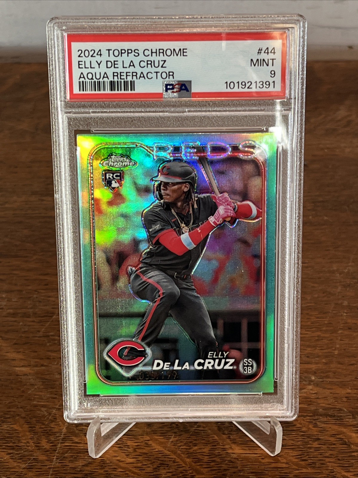 2024 Topps Chrome - Elly De La Cruz #44 Aqua Refractor 35/199 Rookie Rc Reds