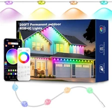 200ft RGB+ IC Permanent Outdoor Lights, Eaves RGB+Smart + Cool White 