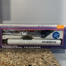 Edu Science 30 Power 40MM Terrestrial Telescope W/Tripod VTG Toys R Us Receipt