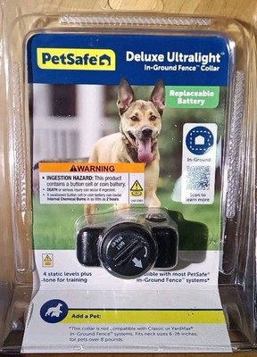 NEW PETSAFE DELUXE ULTRALIGHT FOR DOG IN-GROUND FENCE COLLAR 6-26'' NECK PUL-275 