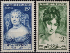 FRANCE  874 875 ** Mmes de Sévigné et Récamier 1950