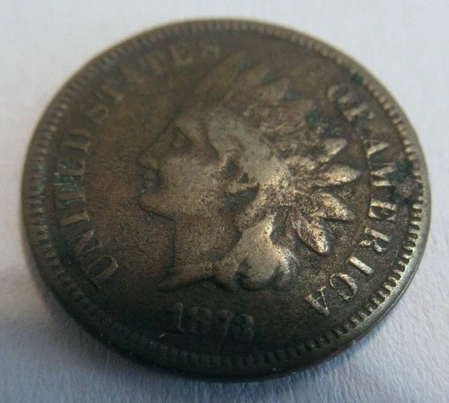 Semi Key 1873 Indian Head Penny Cent Good Plus G+ Natural Toning Free Shipping