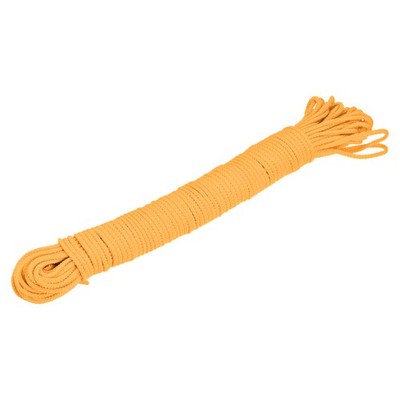 15M/49.2ft Polypropylene Braided Rope 2mm Yellow General Purpose