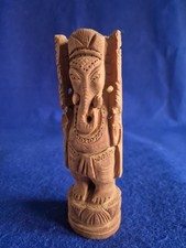 Indischer Elefant aus Holz geschnitzt Statue 6 Zoll hoch mit tollen Details.