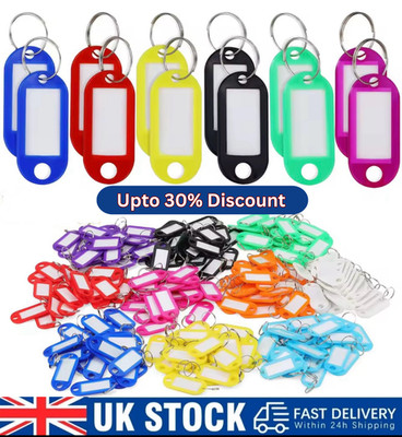 Plastic Key Rind Messgae KEY RING TAGS PLASTIC ID TAGS NAME LABEL KEY FOB TAG 10 COLORS UPTO ...