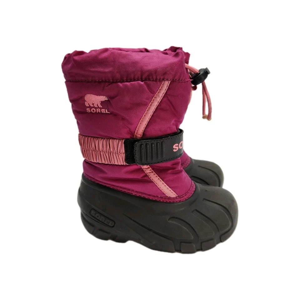 Bota de Nieve SOREL Flurry Niña Rosa Impermeable Aislada Talla 9 Foto 3 de 4
