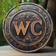 Multipurpose WC Vintage Style Restroom Tin Metal Signs Home D cor 8x8
