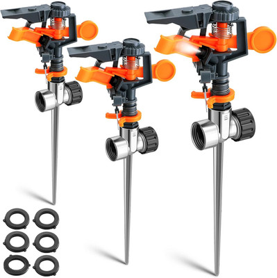 Pulsating Sprinklers 360° Adjustable Rotating Impact for Yard Lawn Garden