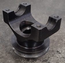 Used - Billet Ford 9 Yoke With V-belt Pulley- 1350 U-joint Size- Threaded Holes