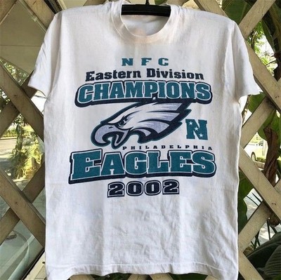 2002 Philadelphia Eagles NFC NFL Champs Eastern Division White T shirt HN6397