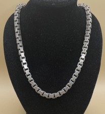 Heavy Thick Box Link Sterling Silver Chain 22in 70.2g 