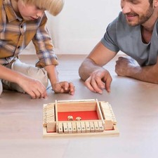 Wooden Shut The Box Game, 10-Number Dice Game for 2-4 Players, for Parties an...