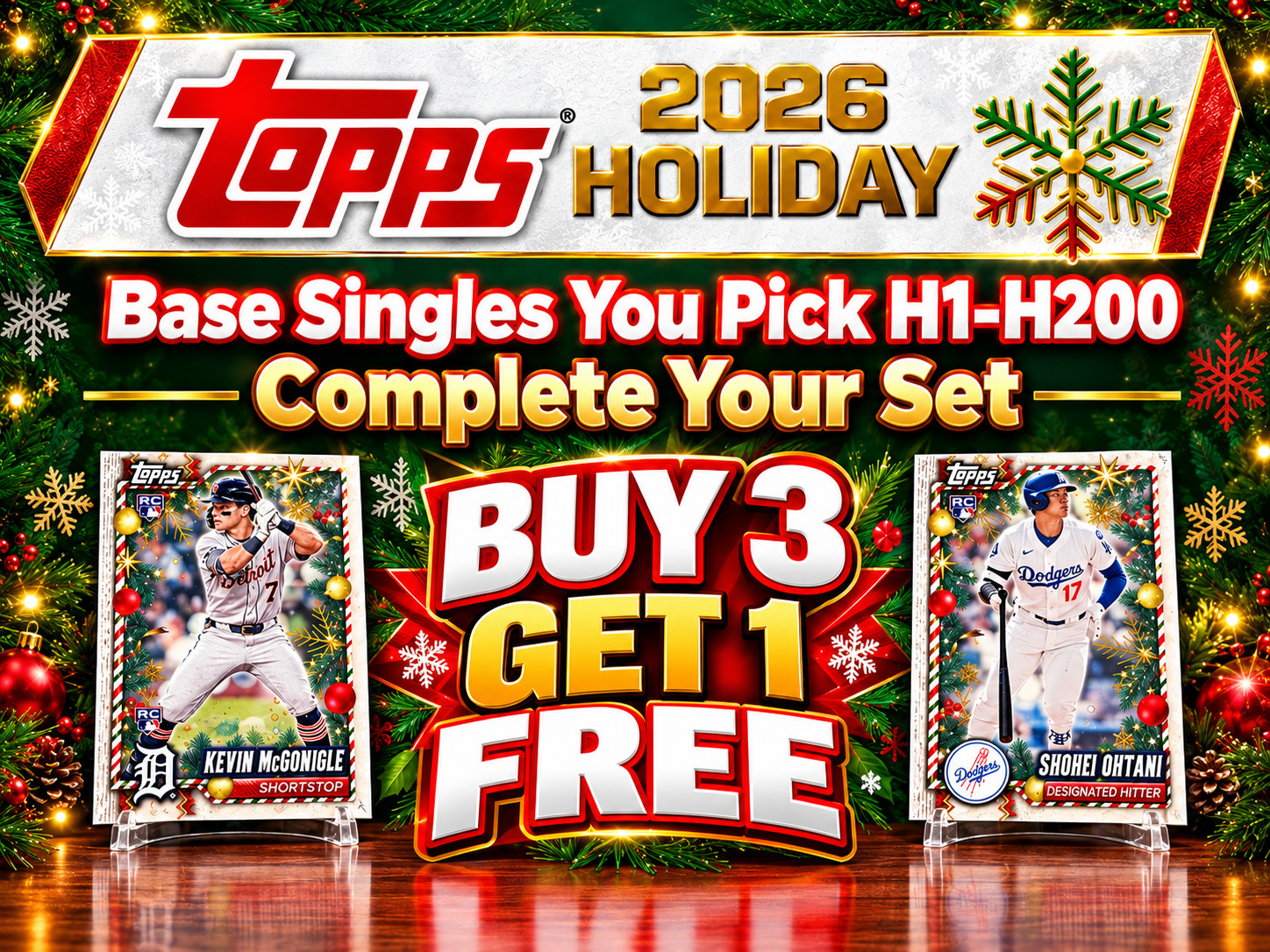 2026 Topps Holiday BASEBALL BASE Singles You Pick Complete Your Set