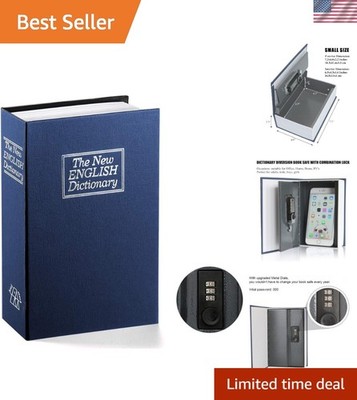 Elegant Navy Book Safe with Combination Lock - Stylish Security Solution