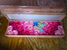 33 Pcs Floral Petals Scented Rose Bath Soaps, Plant Essential Oil Gift Box