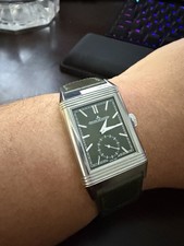 Jaeger LeCoultre Reverso Tribute Monoface Small Seconds Stainless Steel / Green / Leather Q3978430