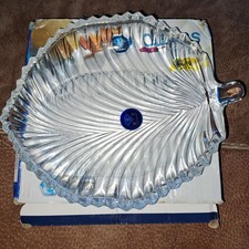 Leaf shaped clear glass fruit plate dish, NEW and BOXED