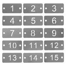 Rectangle Metal Hollowed Numbered Tags - Stainless Steel Key Tags 1-25