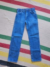 80s Vintage Wrangler Cowboy Cut Men's Blue Denim Cotton Straight Jeans