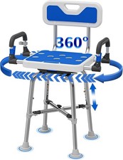 Swive Shower Chair with Arms  Back, 500 lbs Heavy Duty Adjustable Bath Seat