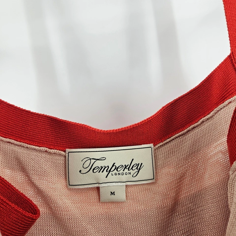 Vestido Temperley London Naranja Tejido Seda Sin Mangas Ajuste y Acampanado Fluido Midi Talla M Foto 3 de 4