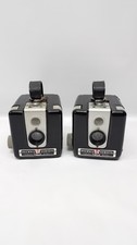 Vintage 1950's Kodak Brownie Hawkeye Flash Model Box Camera pair One is Broken