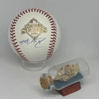 J.A. Happ signed Rawlings 2008 World Series Logo Baseball JSA COA Phillies A4598