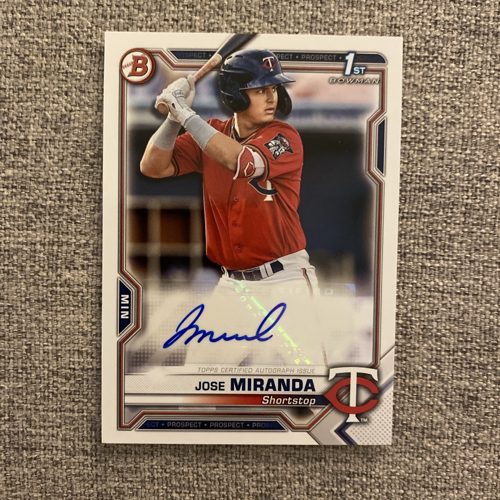 2021 Bowman Paper Prospect Auto Jose Miranda #PAPR-JM Auto