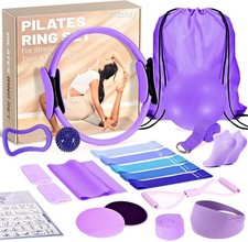 20 Pcs Pilates Ring Set for Women, Magic Circle Pilates Rings 12" with Resistanc