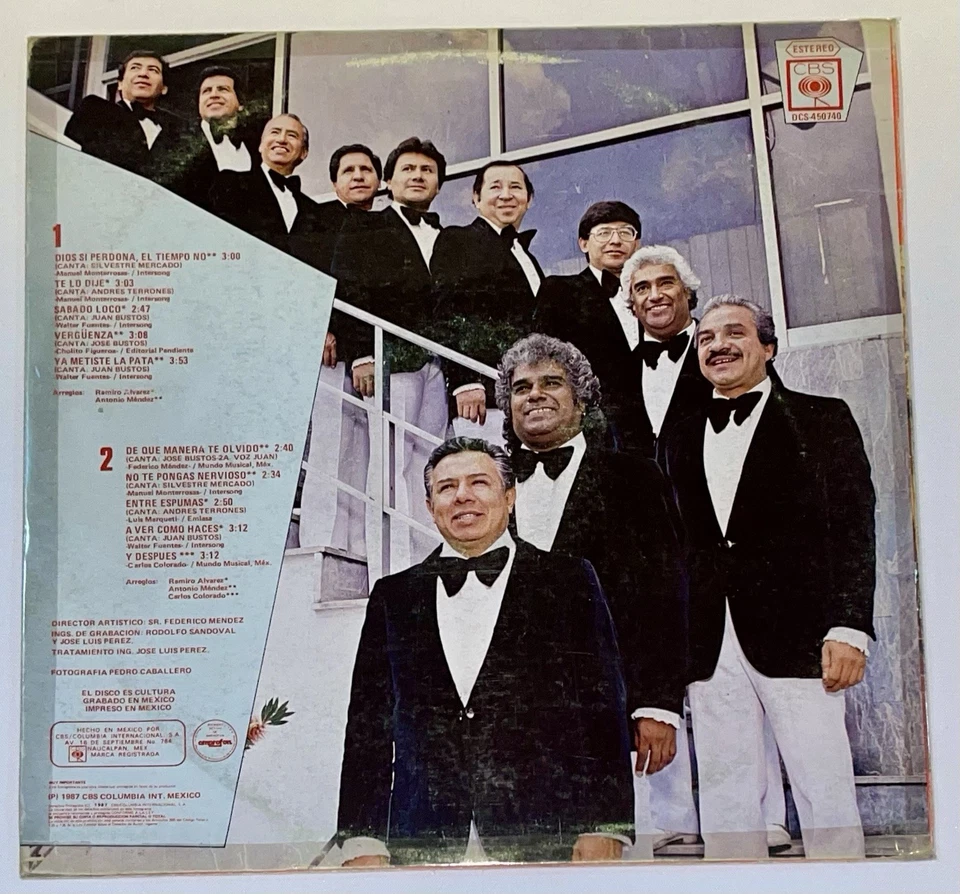 Sonora Santanera De Carlos Colorado ‎– Dios Sí Perdona, El Tiempo No - 1987 - Image 2 of 4