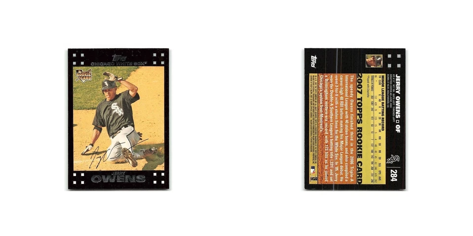 Jerry Owens Rookie 2007 Topps #284 Chicago White Sox Baseball Card NM - Image 3 of 3