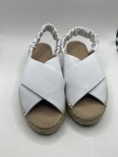 WITCHERY Janalth Wedge Espadrille Size 6 White Cross Over Sandals Leather